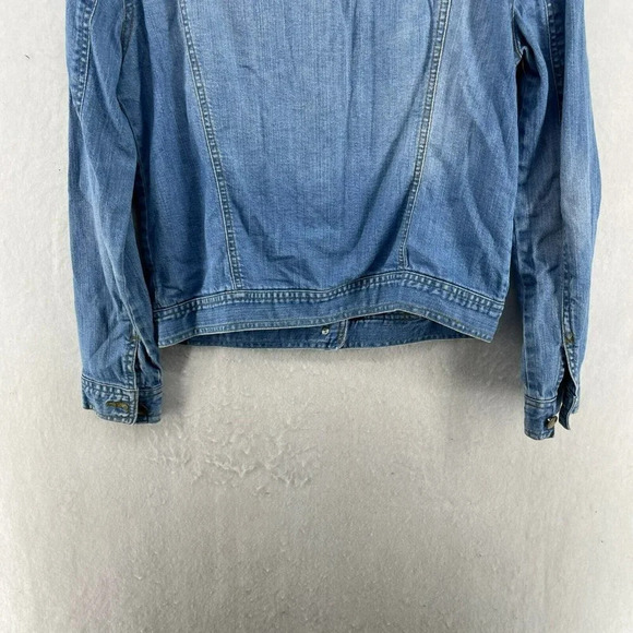 Forever 21 Jean Jacket Women's Sz S Light Wash Blue Button Pocket Denim Collared - Picture 9 of 12